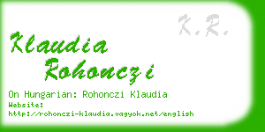 klaudia rohonczi business card